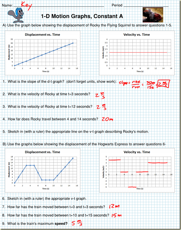 1D Motion Graphing Solutions Regents Physics
